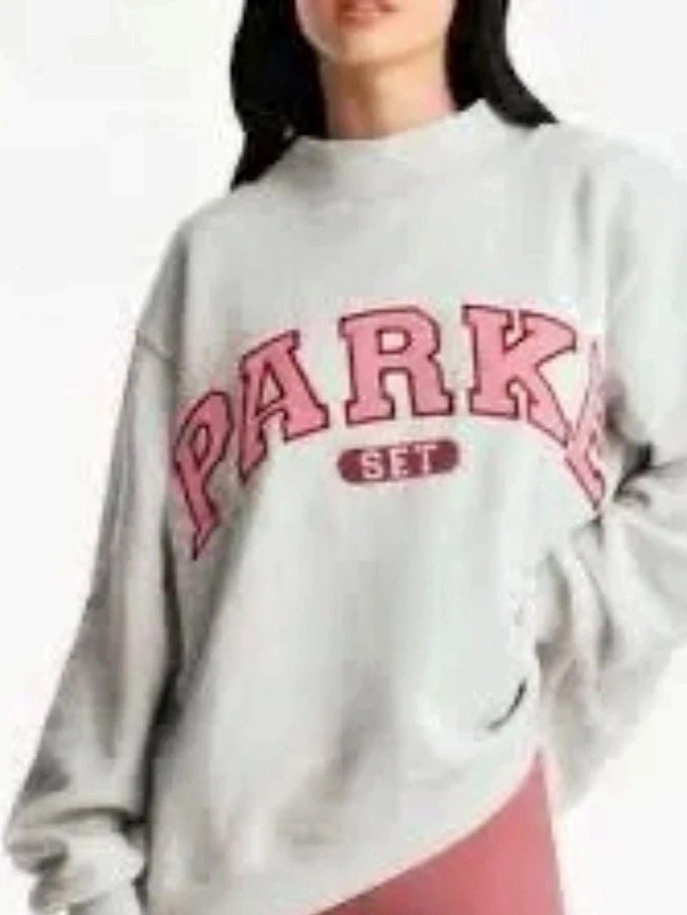 Parke Varsity Mockneck Gray & Pink- Set active collab